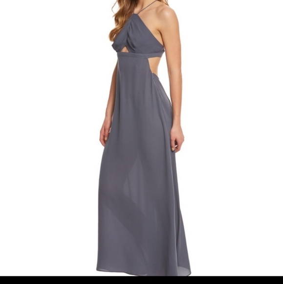 Kennington Backless Slate Blue Maxi Dress - Picture 2 of 4
